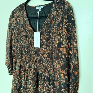 Polagram Black printed high-low midi dress size large